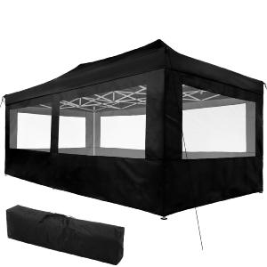 CHAPITEAU pliant 6 x 3 m, aluminium, toile noir