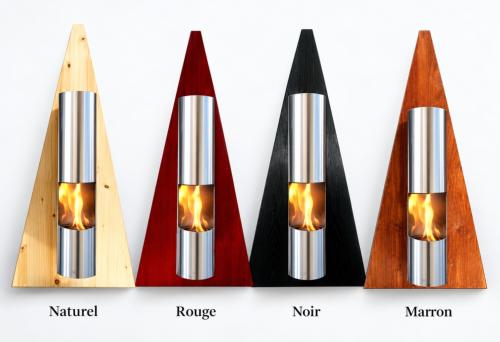 CHEMINEE ETHANOL pyramide 80 cm, modèle OPEN, 4 coloris