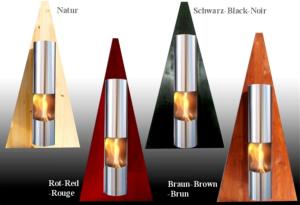 CHEMINEE ETHANOL pyramide 80 cm, modèle OPEN, 4 coloris