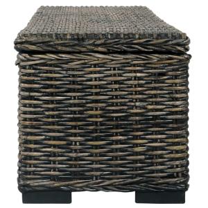 COFFRE de rangement, 120 cm, en rotin naturel brun/noir