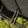 LIT Transat de jardin, modulable, résine tressée, noir