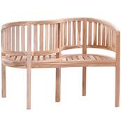 Banc de jardin en S, teck massif