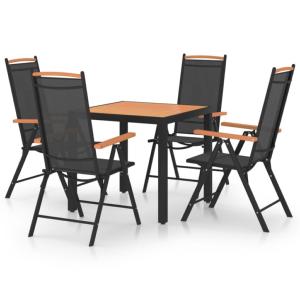SALON de jardin aluminium/composite brun, 4 fauteuils