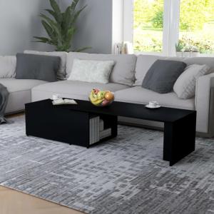 TABLE basse 150 cm, coulissante en bois, noir