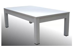 Table BILLARD/ping-pong, XXL 226 cm, blanche, avec plateau salle à manger.