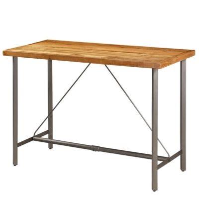 TABLE bar, 150 cm, en teck et métal