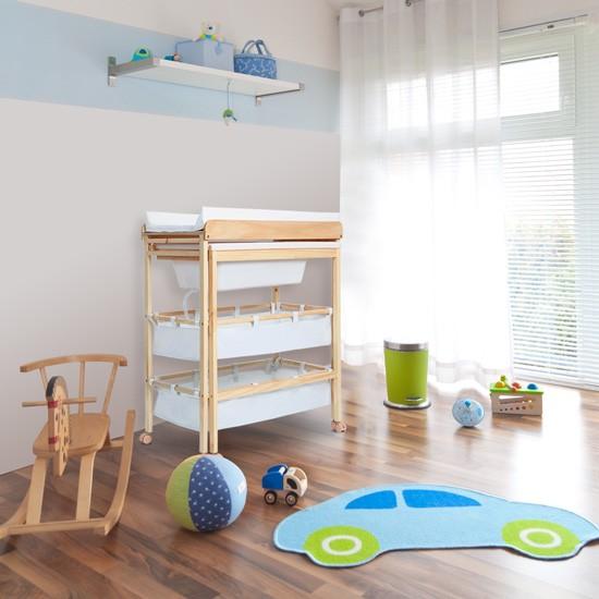 Table à Langer Pliable 2-en-1 Avec Baignoire Intégrée - Supporte 25 Kg, Panier Rangement, 0-12 Mois