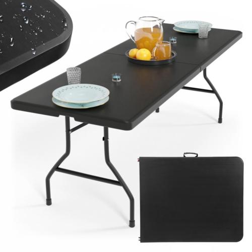 TABLE PLIANTE qualité pro: metal et nylon 183 cm, noir