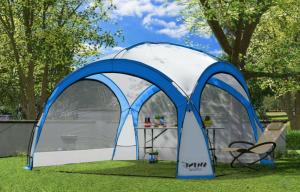 TONNELLE , tente 460 cm, éclairage led solaire, bleu