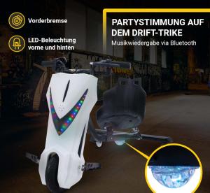 TROTTINETTE DRIFT électrique blanche, 250 W, avec LEDS