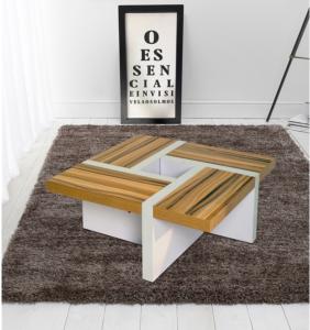 TABLE basse design, modèle OREGON, brun, support blanc