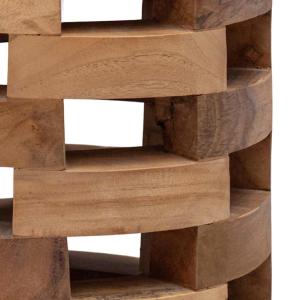 Table de chevet ronde en teck massif ajouré – 45 cm