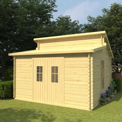 ABRI de jardin, bois massif 44 mm, surface 17 m² avec ou sans plancher, modèle ELION