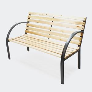 Banc de jardin, métal et bois, 120 cm