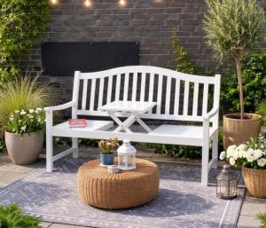 BANC de jardin PIQUE-NIQUE, 150 cm, en ACACIA Blanc