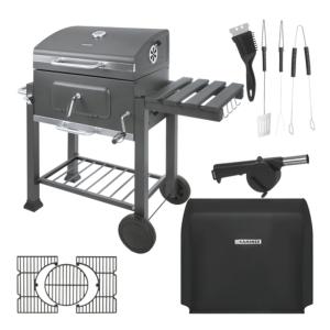 Barbecue fumoir charbon ou bois, XL avec accessoires complets