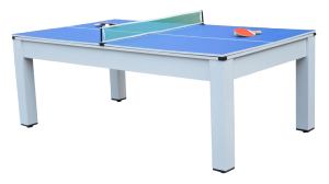 BILLARD anglais/français/ping-pong, blanche avec plateau table, 215 cm