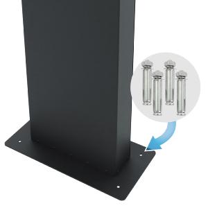 Boîte aux lettres inox, sur pieds de 170 cm, anthracite