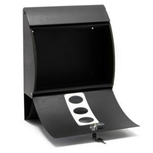 BOITE aux LETTRES inox noir, avec compartiment journal