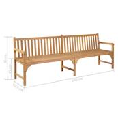 Banc de jardin 240 cm, teck massif