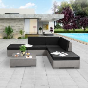 canapé d'angle, salon de jardin en béton, XL, 225 x 225 cm