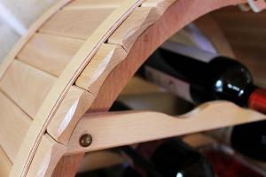 CASIER tonneau pour 24 bouteilles, bois massif naturel laqué
