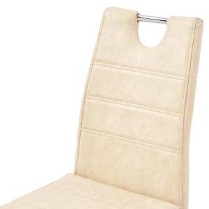 CHAISES salle à manger, similicuir beige, lot de  6