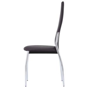 CHAISES salle à manger, similicuir marron foncé, lot de 4