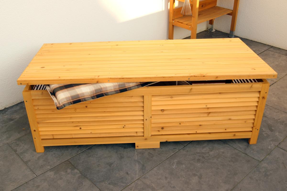 COFFRE de RANGEMENT en bois massif, 140 cm