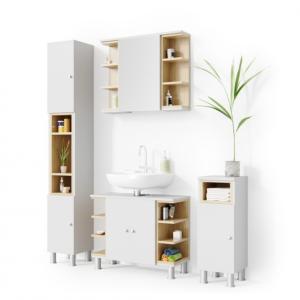 ENSEMBLE salle de bain complet, blanc, beige, modèle MAJOR