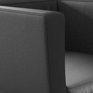 Fauteuil Design Club, cuir noir, 4 coloris disponibles