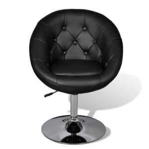 Fauteuil lounge rétro capitonné, noir