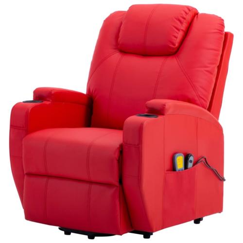 FAUTEUIL massant et chauffant, électrique en cuir rouge, modèle REDCOOL1