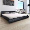 LIT DESIGN en cuir 140 x 200 cm, noir