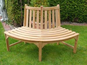 BANC de jardin circulaire, tour d'arbre teck, 220 cm