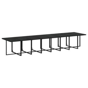 Salon de jardin XXXL, résine tressée noir, 445 cm, 20 places