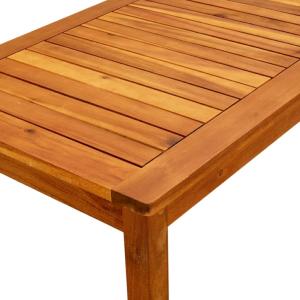 Salon de jardin en bois d'acacia massif 6 places – 2 bancs, 2 fauteuils et table basse – Sculptures roses – Coussins inclus