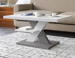 TABLE basse design, gris, plateau blanc, modèle GALEN