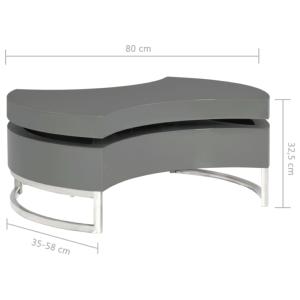 TABLE basse pivotante, 80 cm, blanche, modèle URBAN