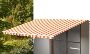 Toile rechange store banne 450 x 350 cm, jaune/orange