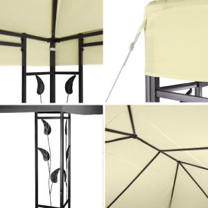 TONNELLE de jardin, éclairage LED, 3 x 4 M, marron