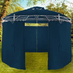 TONNELLE de JARDIN ronde 350 cm, éclairage LED, marron