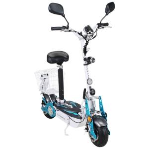 TROTTINETTE électrique de luxe, complète 800 W, bleu/blanc