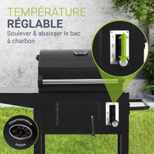 Barbecue à Charbon Compact Dakota avec Couvercle, Thermomètre et Housse