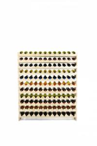 CASIER A VIN, largeur 120 cm, bois massif naturel, 132 bouteilles