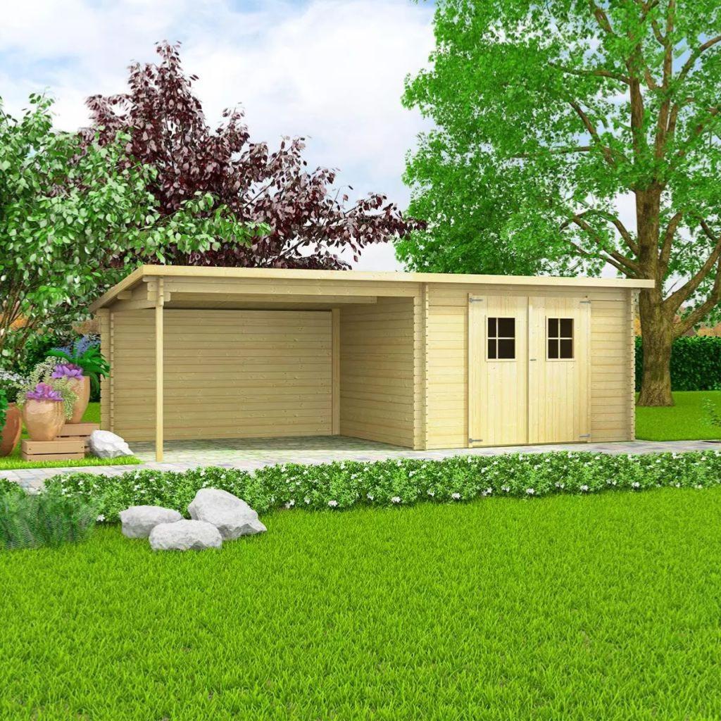 Abri De Jardin Avec Appentis Réversible 20 M²