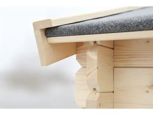 Abri de jardin bois 12 m² ARVENA – Madriers 28 mm – Toit double pente avec bardeaux bitumeux