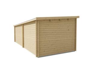 ABRI de jardin, bois massif 28 mm avec extension, surface 21 m²