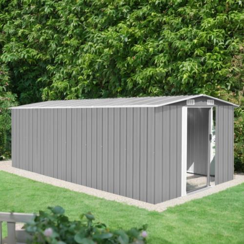 ABRI de jardin, métal galvanisé gris, 5 dimensions