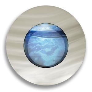 AQUARIUM mural rond, 560 mm, aluminium/verre, argent